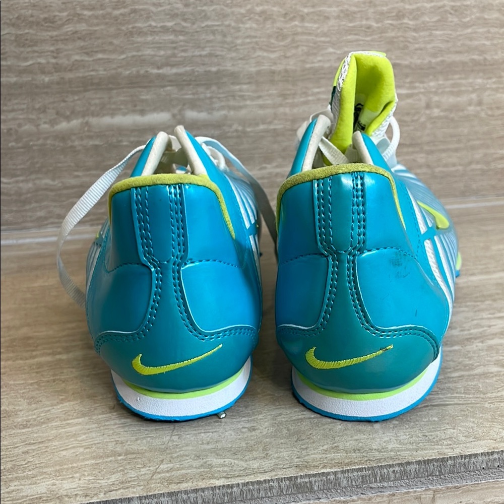 NIKE UEG Women’s Size 9 Blue White Green Athletic Shoes Cleats track Field - Picture 5 of 10